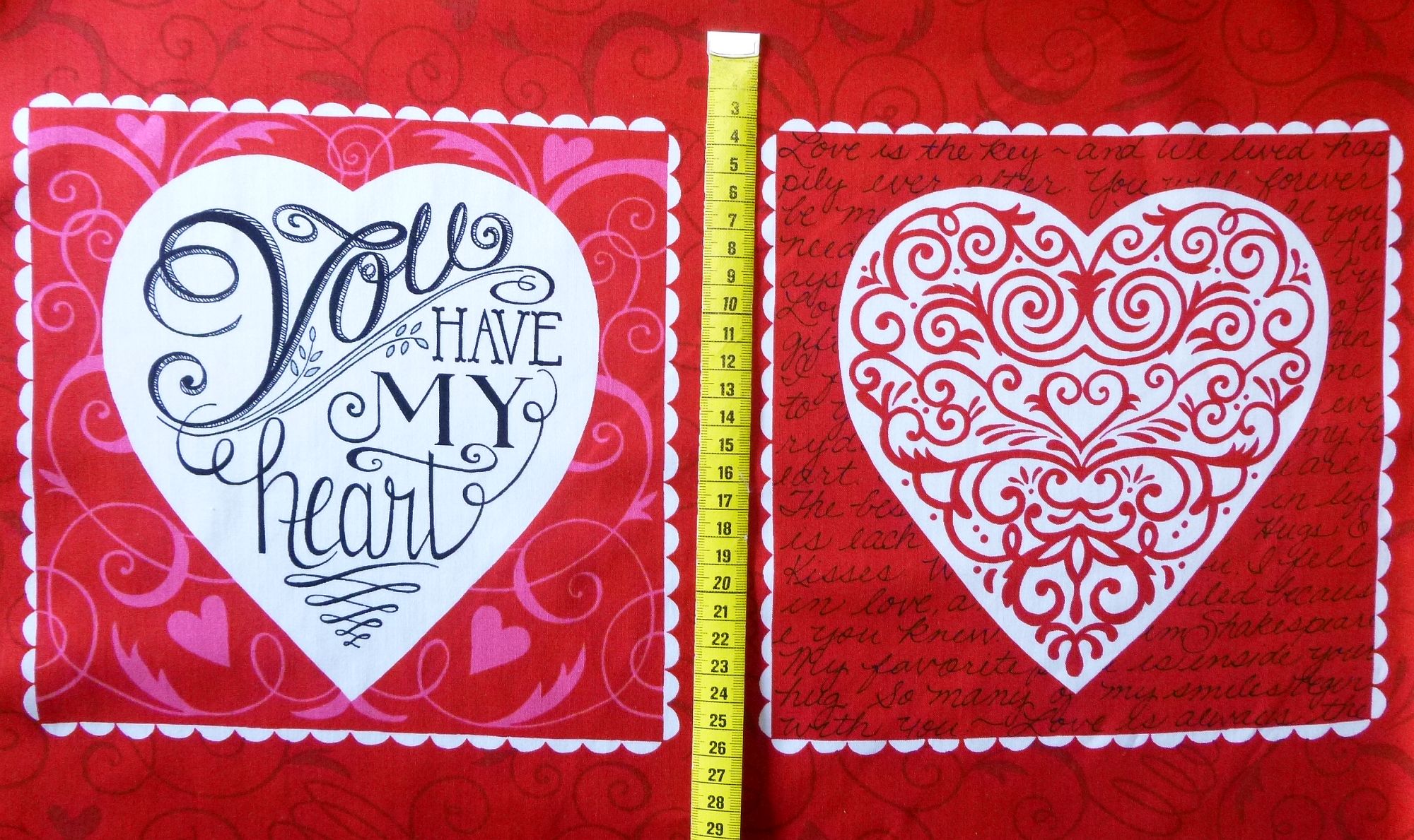 Stoffpanel mit Herzen – Bild 3