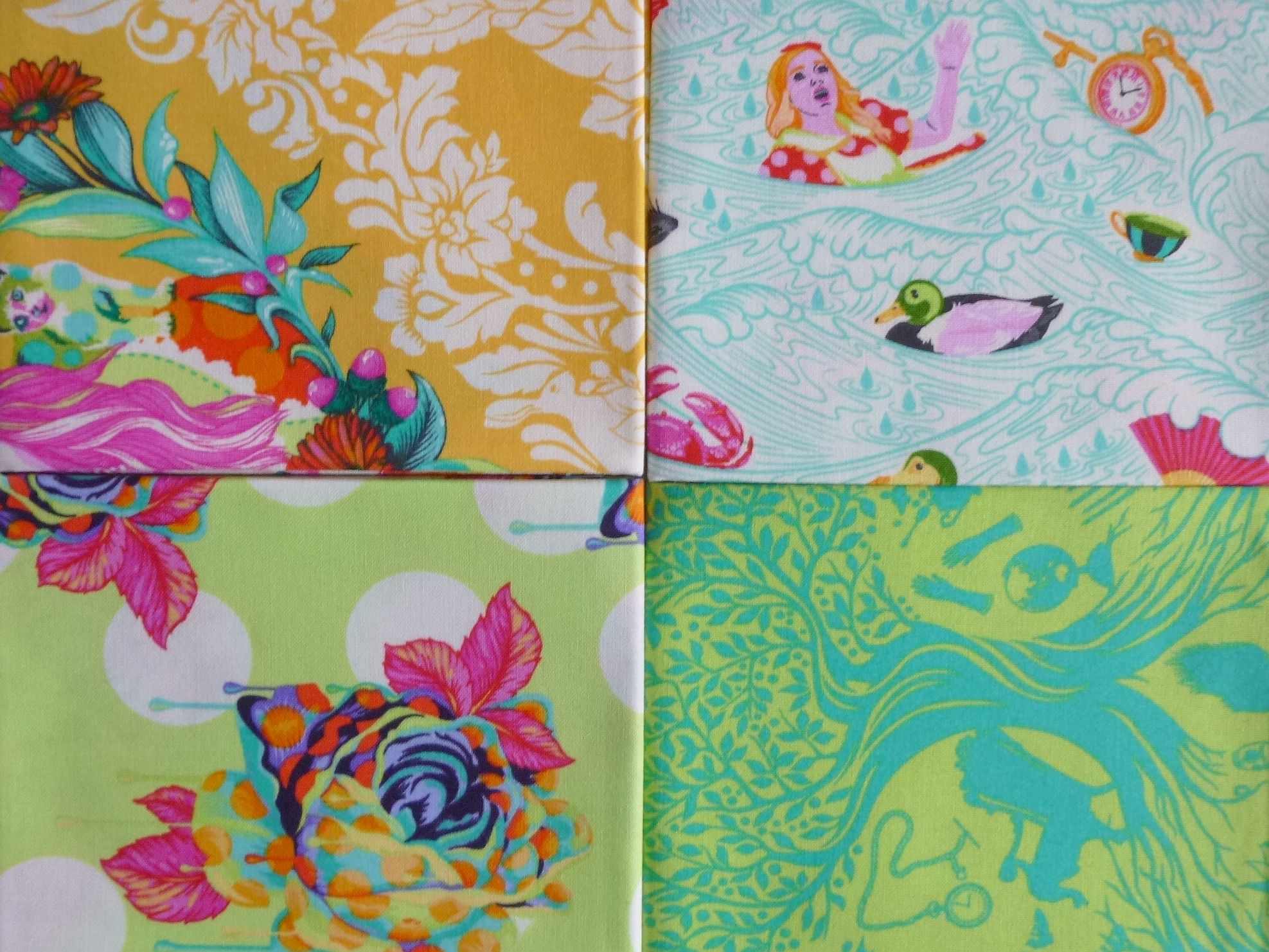 Tula Pink Stoffe 4 Fat Quarters je 45 x 55 cm