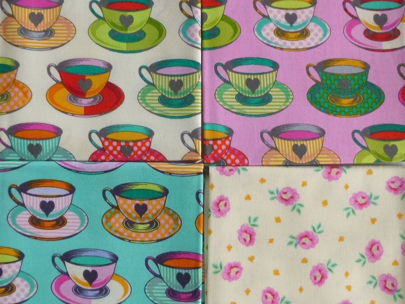 Tula Pink Stoffe 4 Fat Quarters je 45 x 55 cm